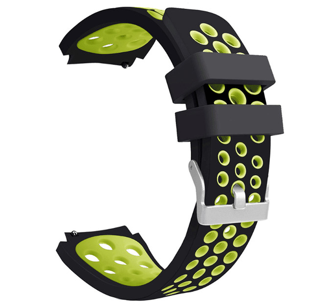 Спортивный ремешок с перфорацией для часов Samsung Galaxy Watch 46 mm SM-R800 - Black&Green Primo (333720282)
