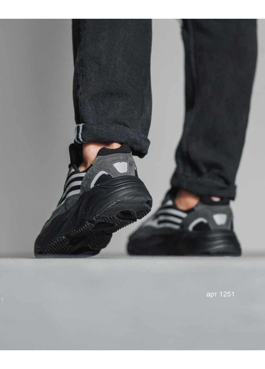 Темно-сірі кросівки adidas yeezy boost 700 v2 dark grey reflective No Brand