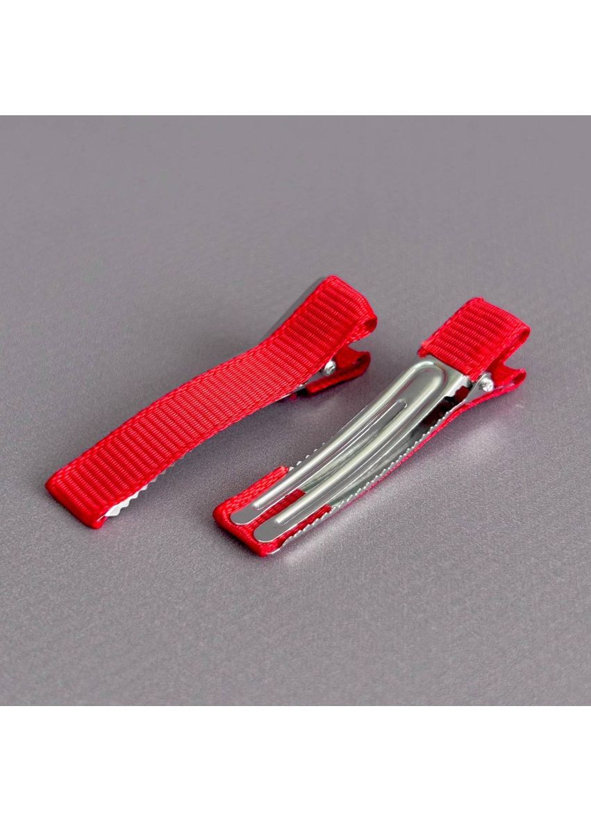 (10 шт) Заколка-основа уточка с репсовой лентой 4,7 см - красный Plus-plus (352747156)