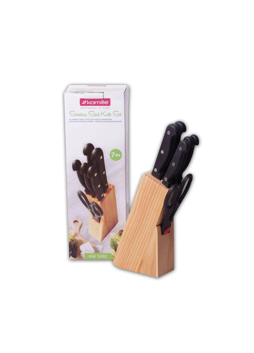 Набор ножей 7 предметов из нержавеющей стали с бакелитовыми ручками KM- hjk Kamille 5122 (360880080)