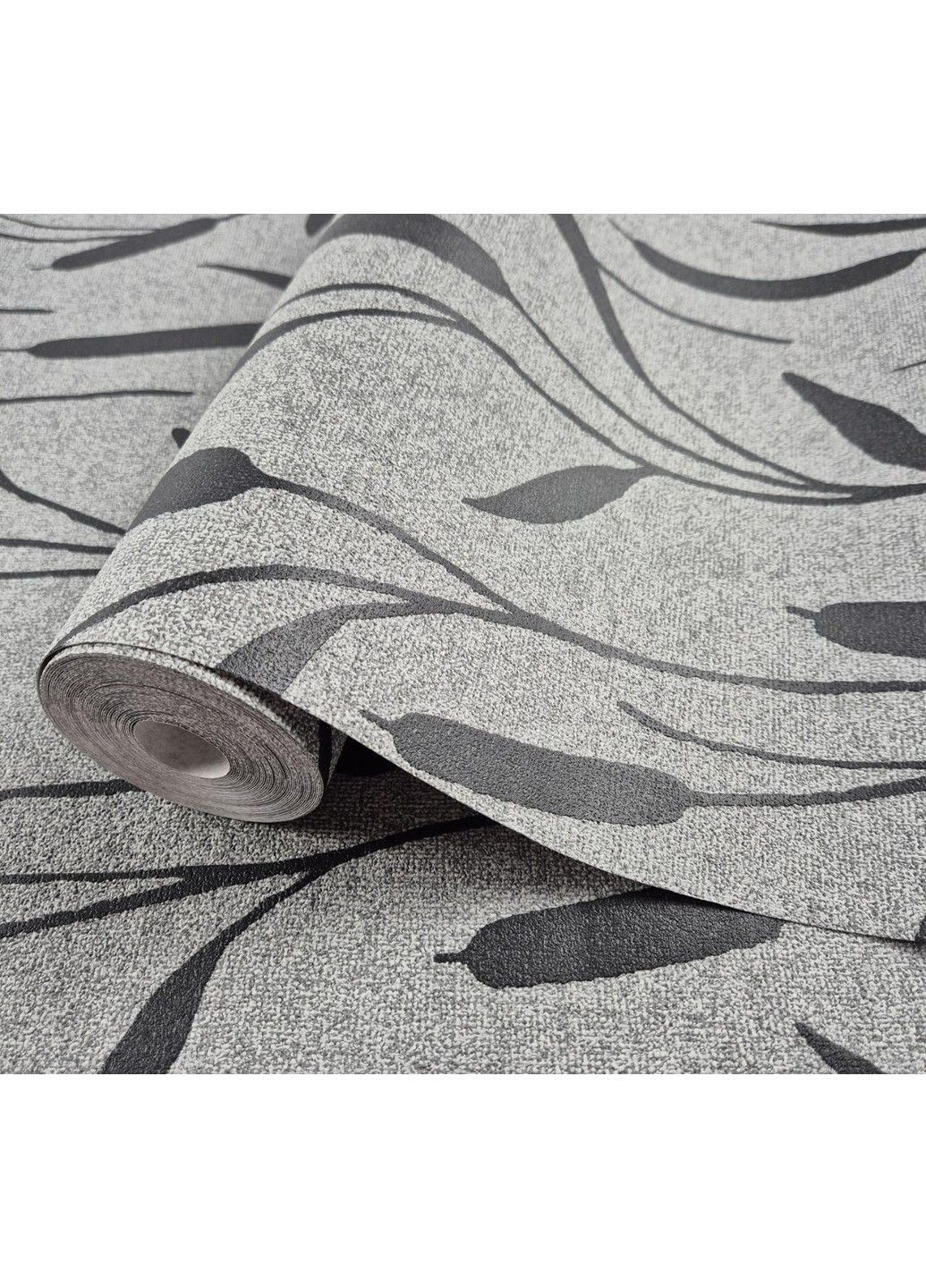 Шпалери вінілові 0.53 × 10.05 м 82152, сірі з візерунком для спальні, вітальні, кабінету MARBURG (368895847)