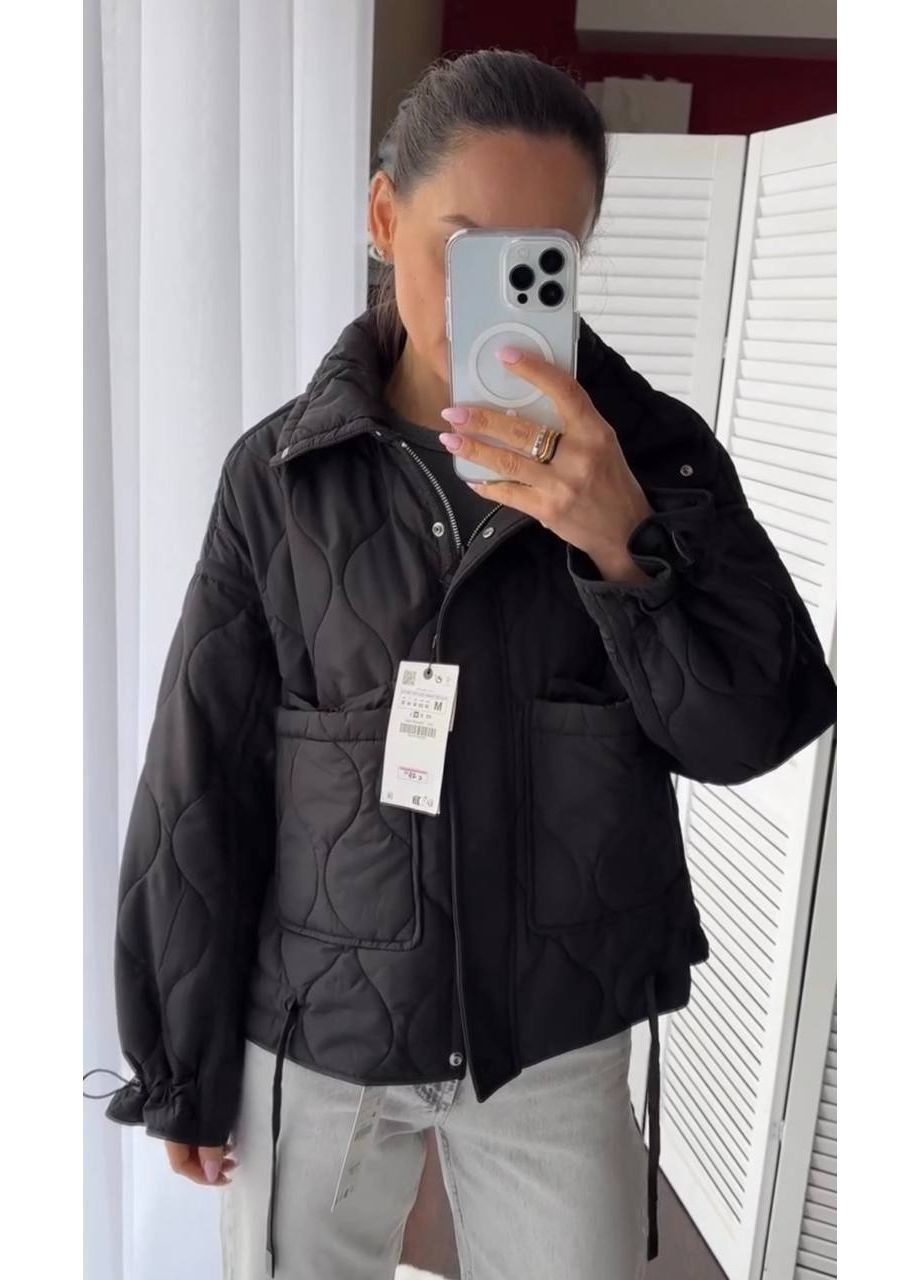 Черная демисезонная женская демисезонная куртка в стиле zara — замеры в описании куртка-пальто Vione