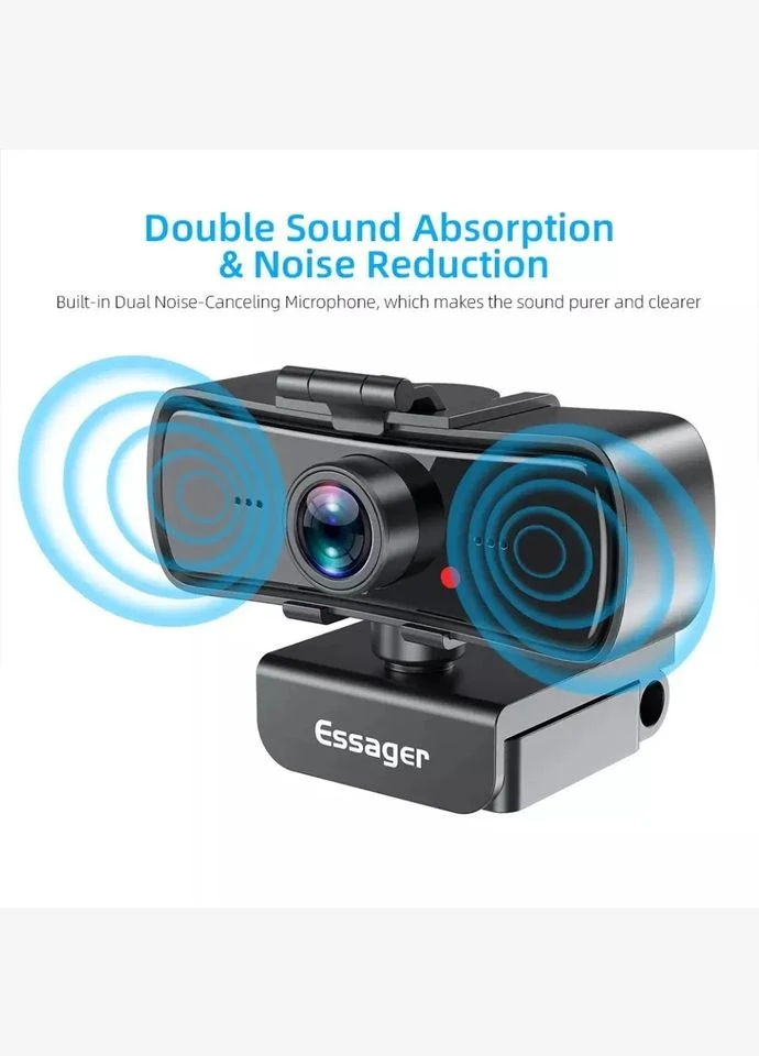 USBвиб камера C3 2K с микрофоном угол обзора 150 градусов Essager (309575298)