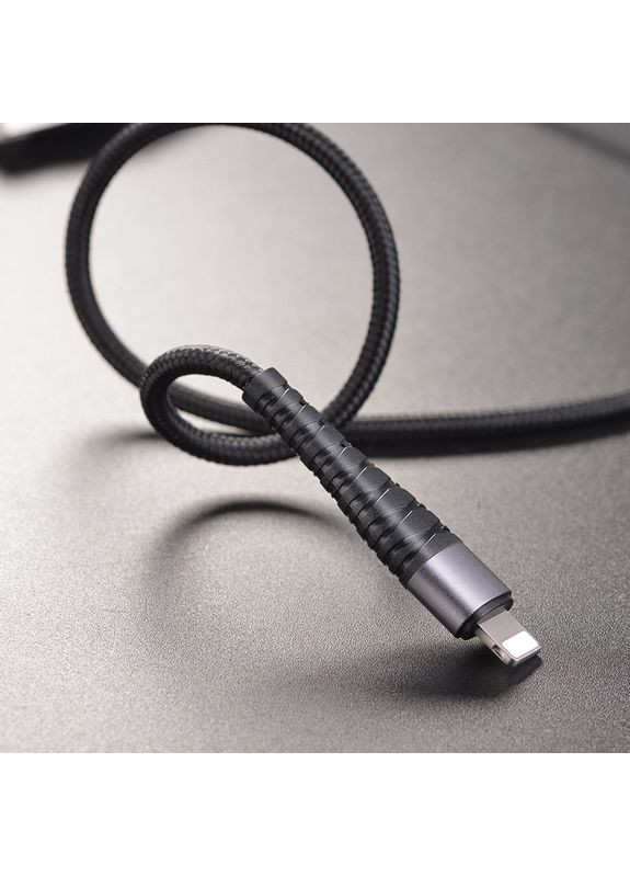 Кабель BX32 USB to iP 2.4A, 1m, нейлон, алюминий+TPE коннекторы, (6931474710413) Borofone BX32 Munificent (381490472)