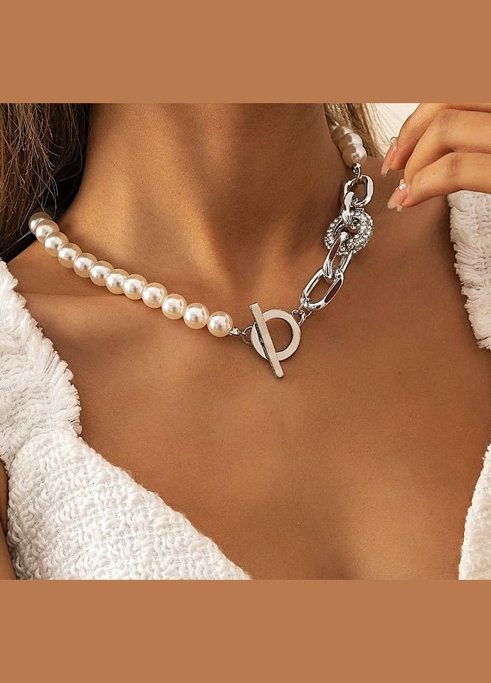 Стильное чокер колье Жемчуг-цепь No Brand (338217763)