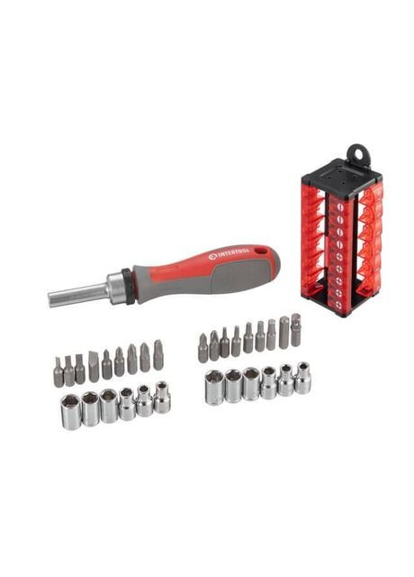 Реверсивная отвертка с битами 31 ед. многофункциональная для монтажа и демонтажа Intertool (362496777)