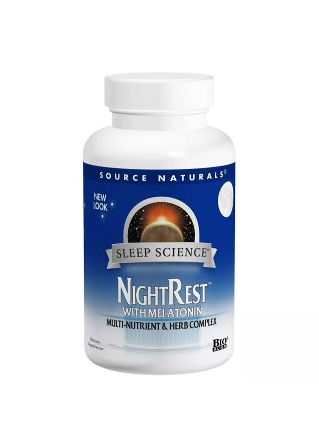Мелатонін Sleep Science NightRest Melatonin, 50 таблеток для гарного сну Source Naturals (334706313)