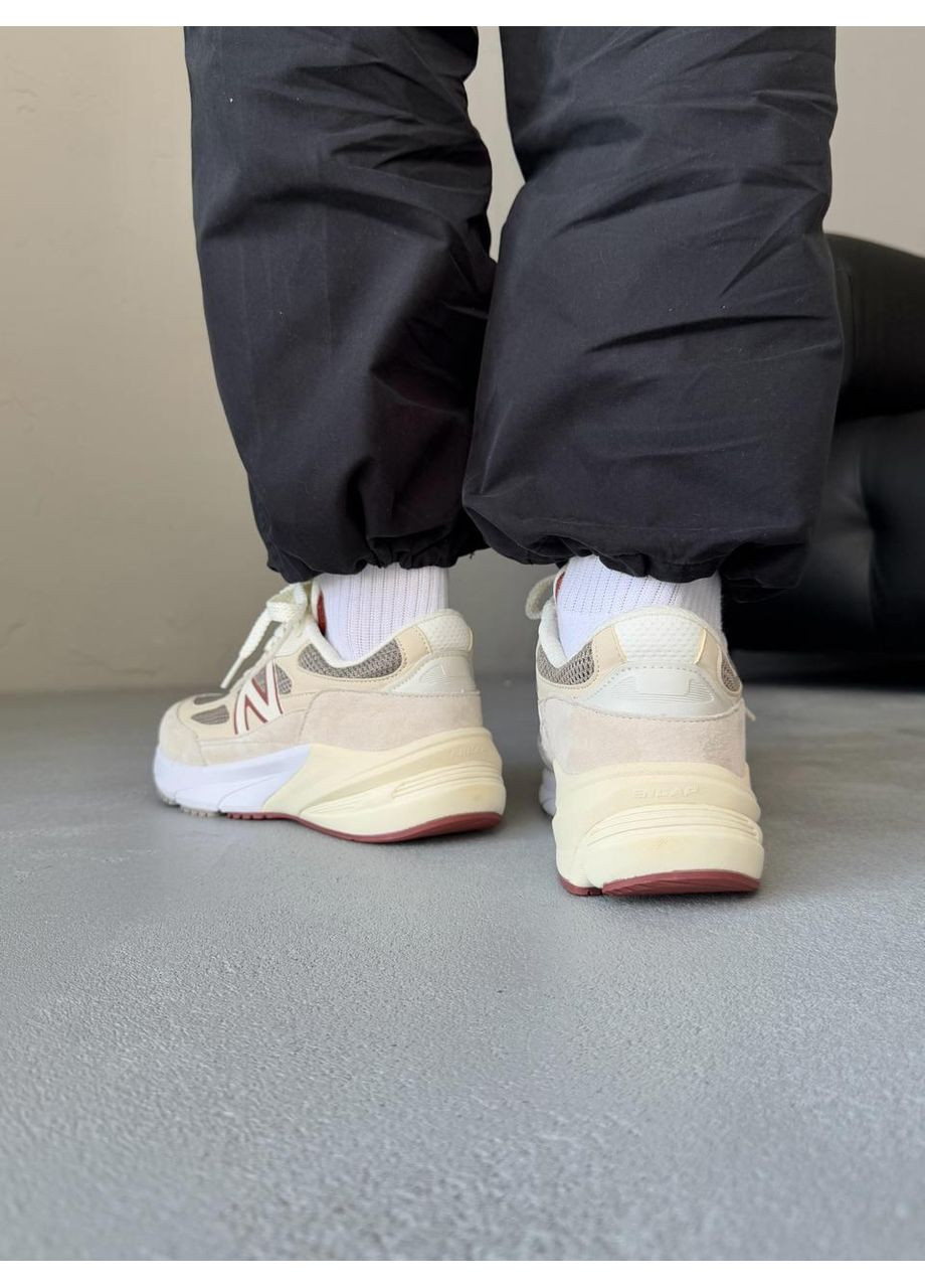 Бежевые демисезонные кроссовки мужские new balance new balane 990v6 x loro piana beige bordo нью беланс 9060 No Brand