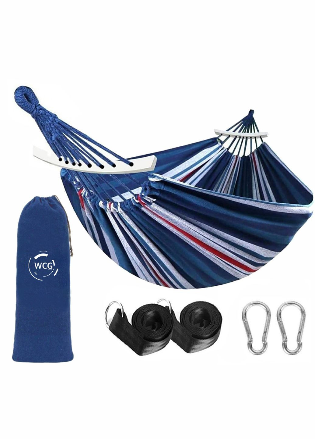 Двухместный гамак с планкой SUMMER Синий XXL 200х150 WCG (346532416)