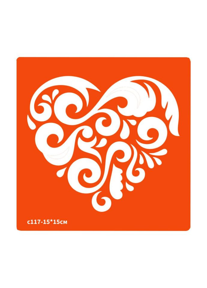 Трафарет для біо-тату Сердечко c117-15*15см, розмір 15х15см No Brand (339776340)