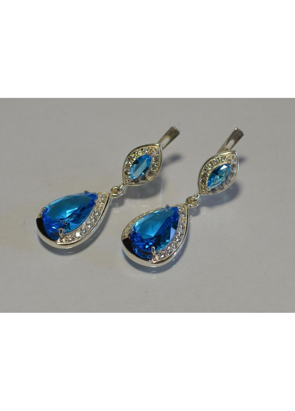 Серебряные серьги с накладками из золота Silver Style (367112779)