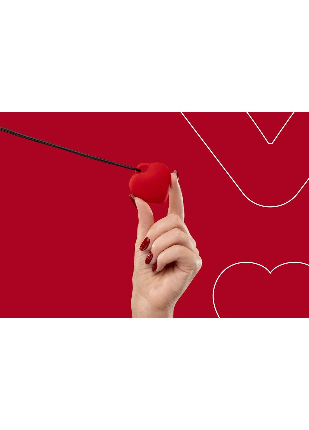 Минивибратор «Сердечко» FairyGasm PleasureStone red, 9 режимов, на шнурке No Brand (366878589)