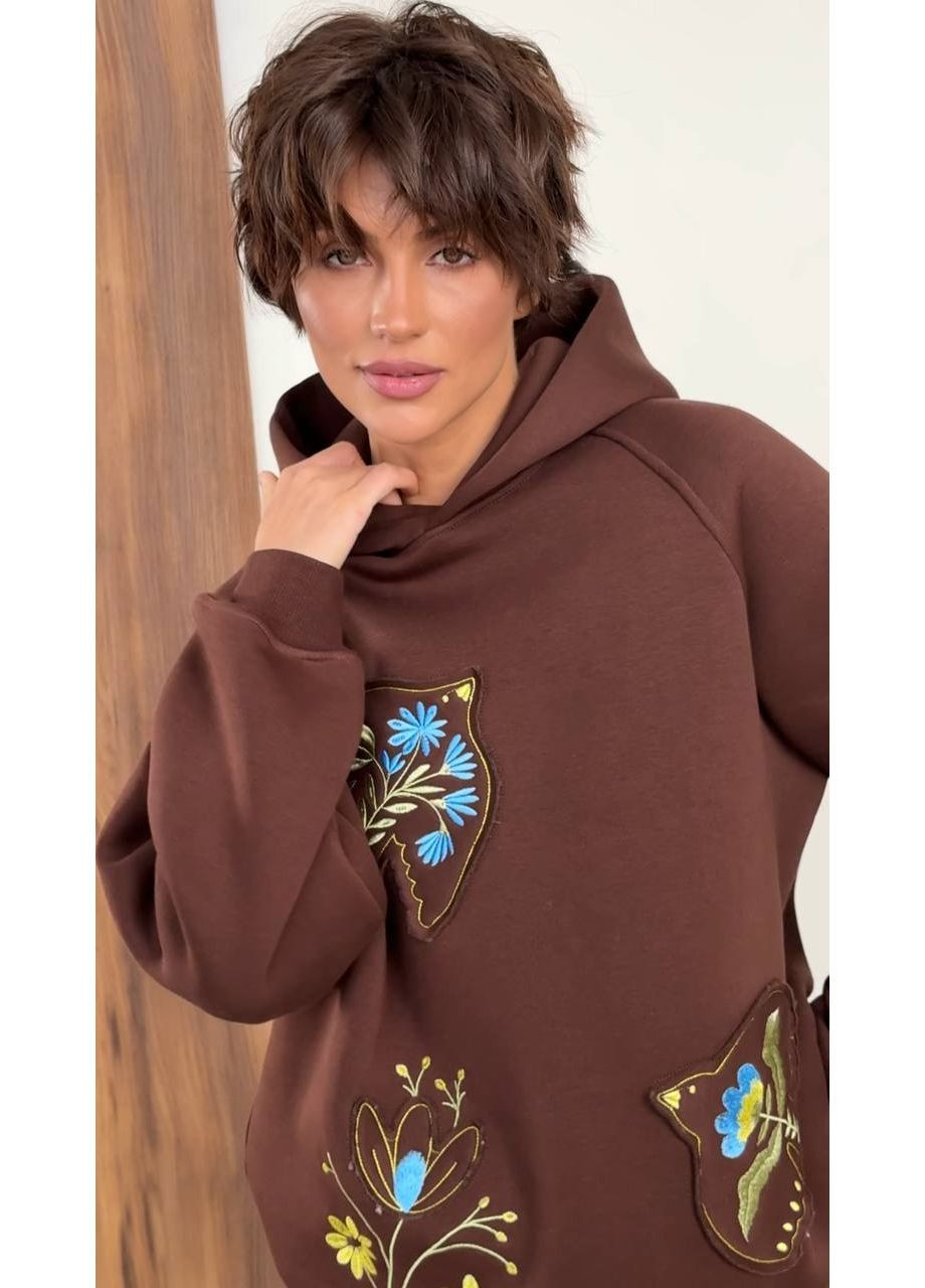 Женские худые с вышивкой на флисе "Птичка" No Brand (367254556)