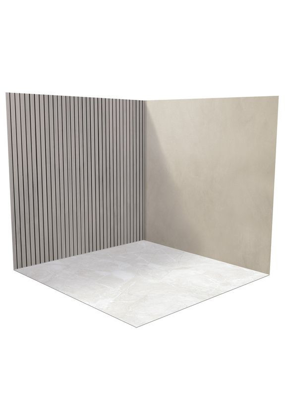 Виниловый фотофон 3D угловой, рейковая бежевая стена, мраморный пол для съёмки, 80×80 см, №58472 PhotoVinyl (354364920)