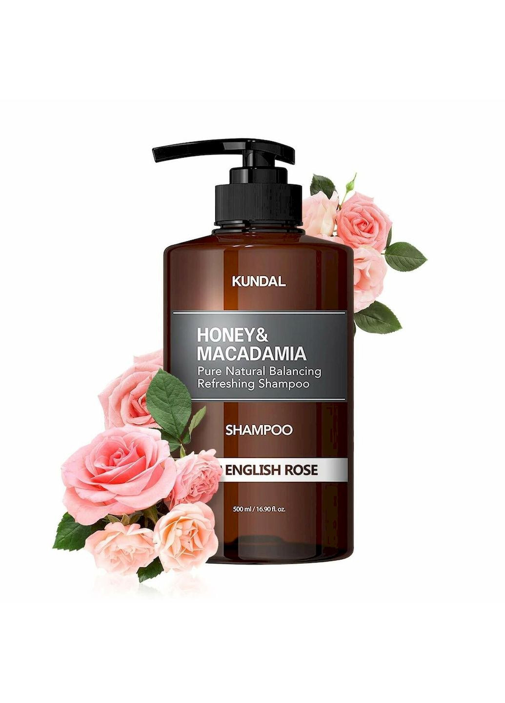 Бессульфатный шампунь Honey & Macadamia Nature Shampoo English Rose аромат "Английская Роза", 500 мл Kundal (292794998)