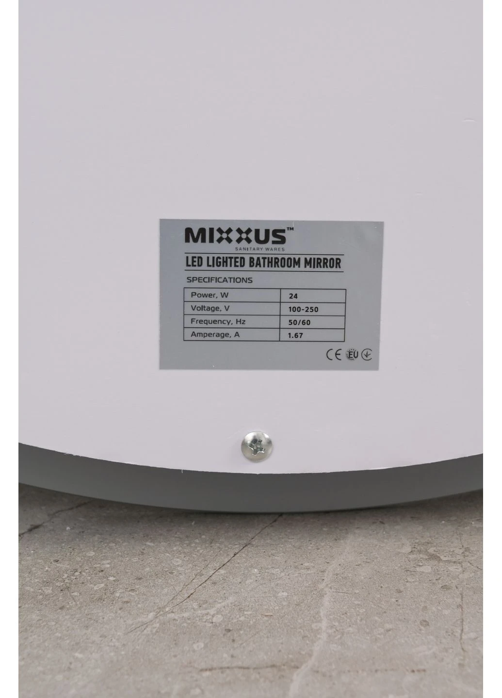 Дзеркало з Led Touch, Anti-fog, димером, регулятором яскравості, годинником (MI6932) Mixxus PLAIN MC10-80 (386161261)
