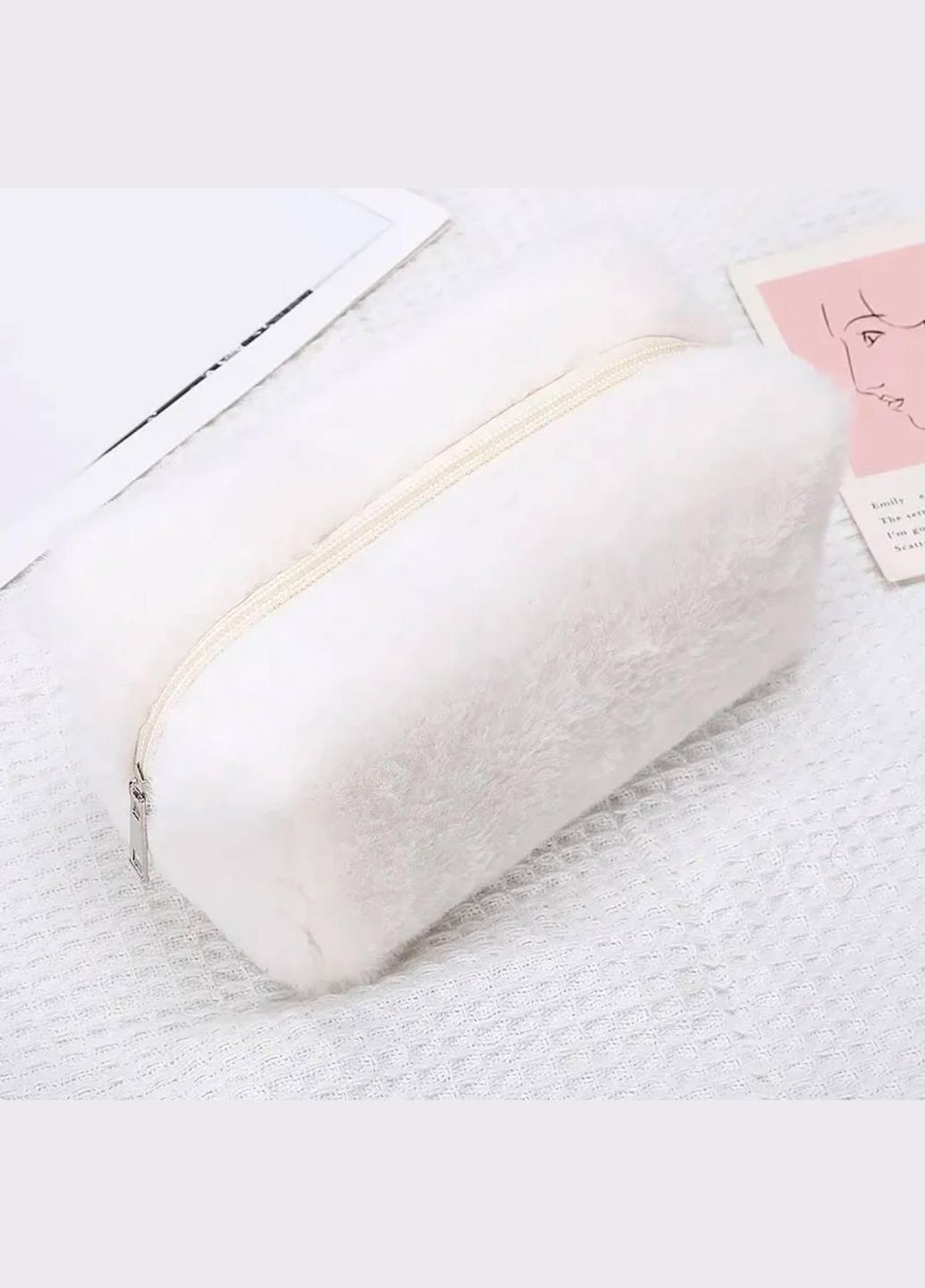 Плюшевая косметичка пенал Тедди Белая (Teddy) No Brand (295012701)