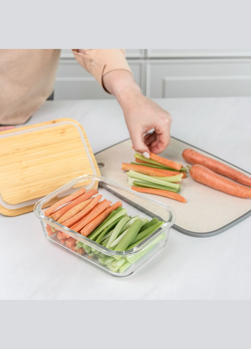 Емкость для хранения MY HOME прямоугольная с крышкой 1.04 л (KP-61 M T/WOOD) MVM (301002168)