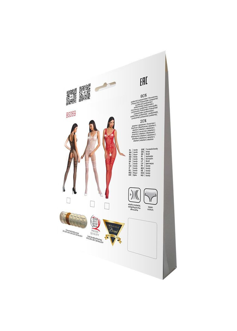 Бодистокинг BS069 white, комбинезон, имитация чулок и боди - CherryLove Passion белый