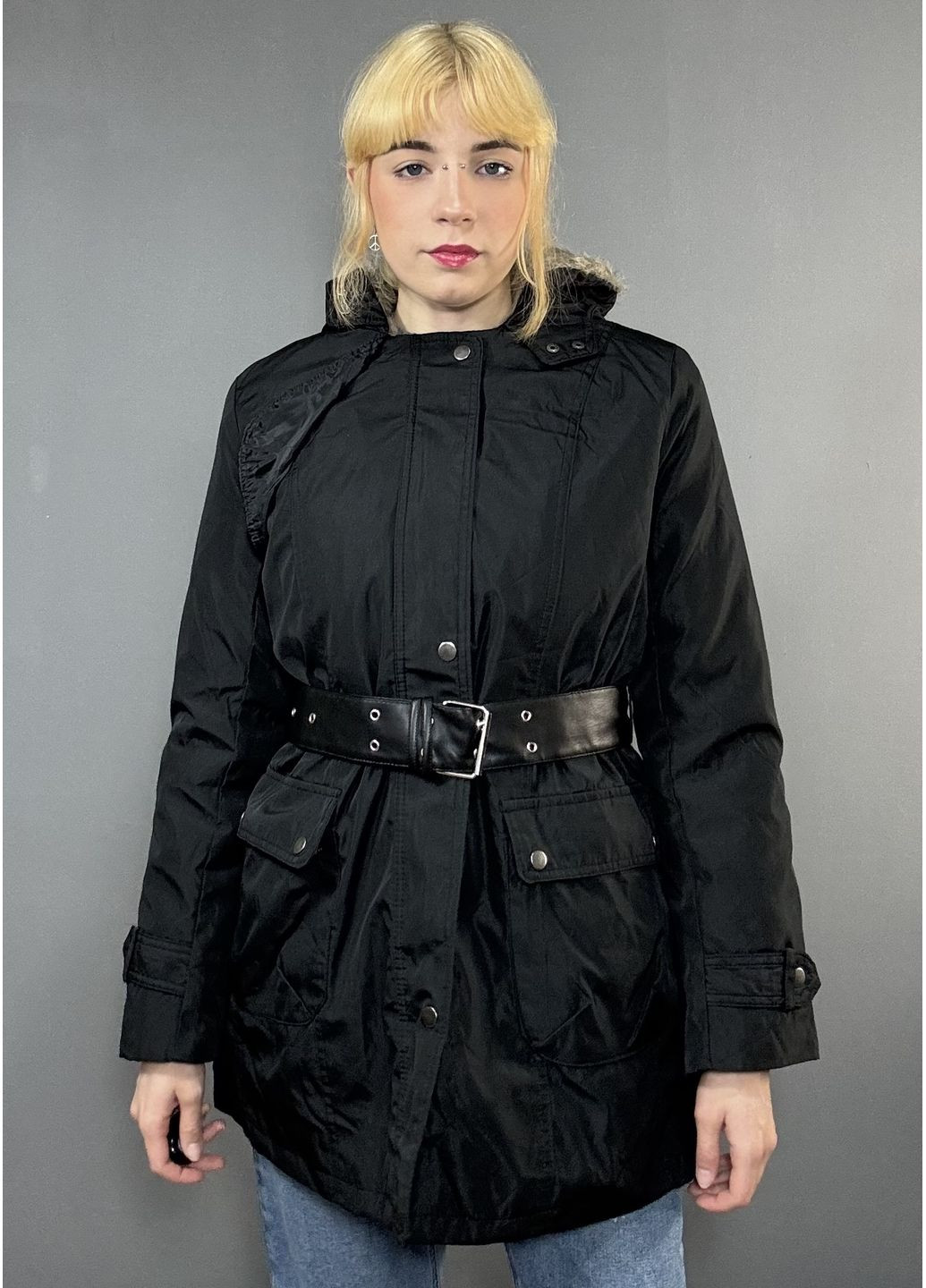 Чорна демісезонна куртка H&M