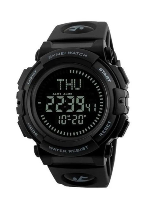 Наручний чоловічий годинник 1290BK з підсвічуванням 5 АТМ Black (7_01135) Skmei (395879631)