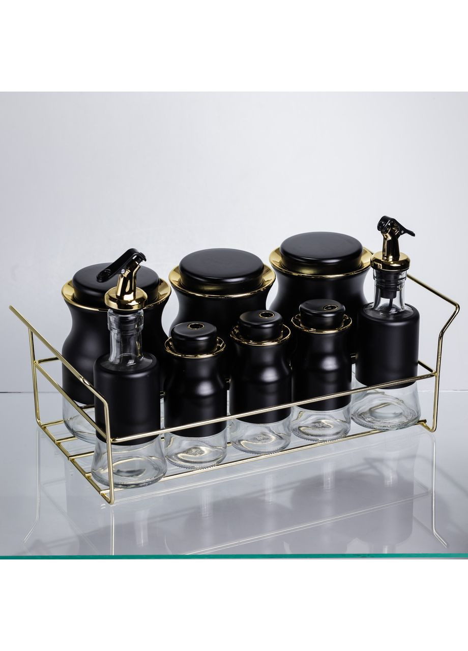 Набор для специй на металлической подставке контейнеры для приправ и масел органайзер для кухни Yiwu (370432491)