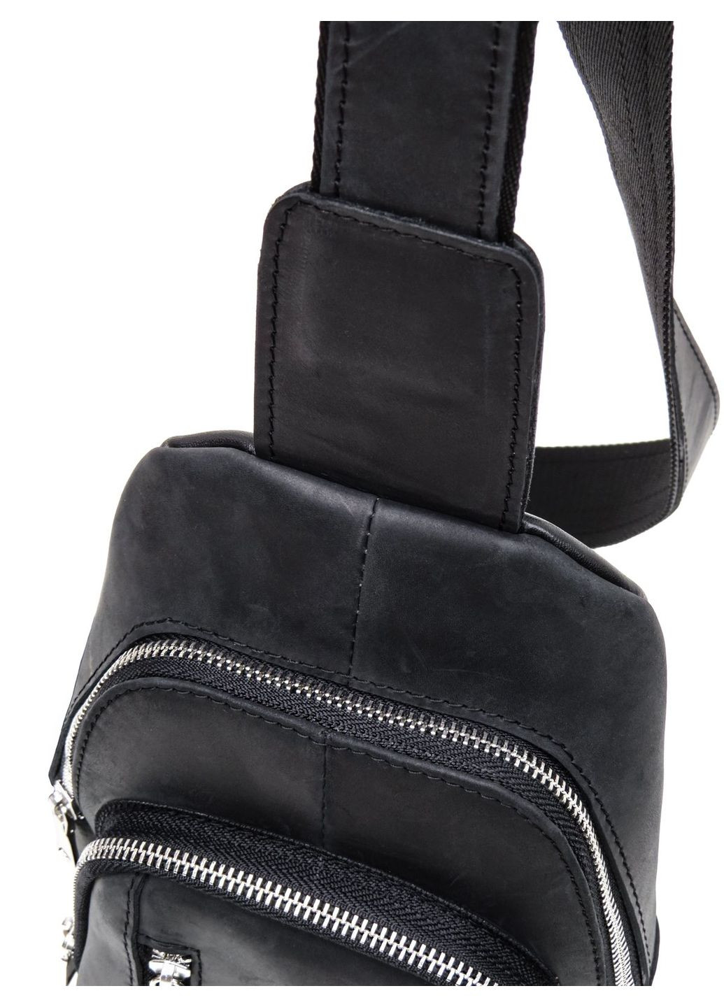 Чёрная сумка слинг из лошадиной кожи N9012KGA Newery (303830810)