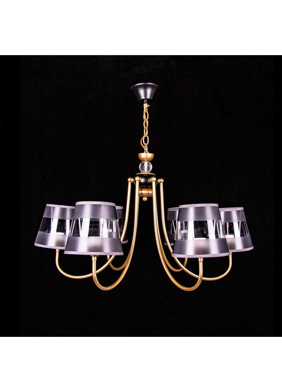 Классическая люстра с абажурами на 6 лампочек NH5510/6/GD+BK Ø690XH420/H670 No Brand (352230230)