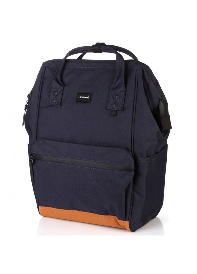 Рюкзак жіночий текстильний 20л на 1 відділення розмір 28×40×18 см 124-03 USB темно-синій Himawari (314808718)