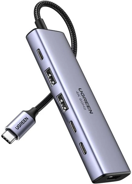 Хаб CM511 USB-C to HDMI+2XUSB 3.2+2XUSB-C 3.2+PD Power Converter Сірий (35999) Ugreen (382937129)