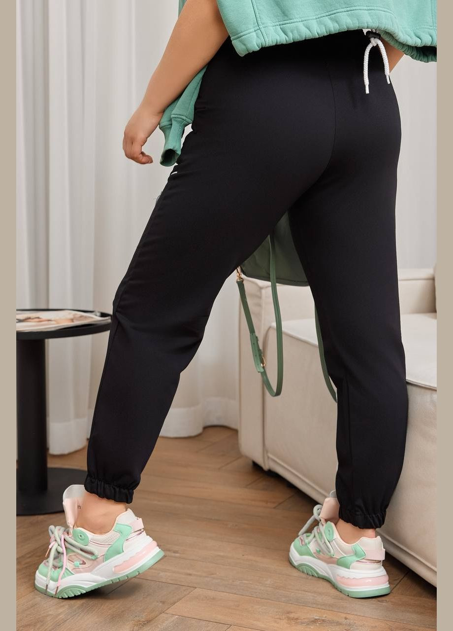 Женские брюки джогеры цвет черный р.46/48 450166 New Trend (282928178)