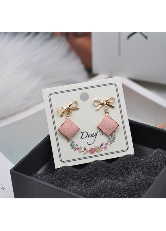 Серьги/сережки-гвоздики с бантиками, нежные «Eisa» (розовый) China (366874677)