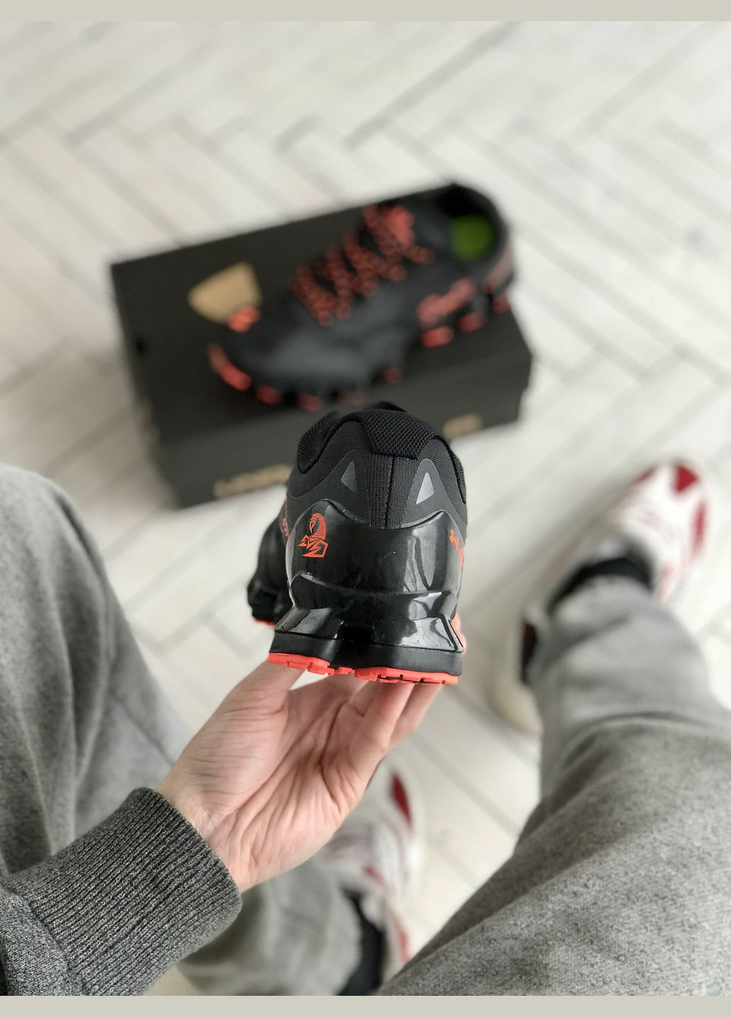 Черные демисезонные кроссовки мужские under armour scorpio black | андер армор скорпио черные No Brand