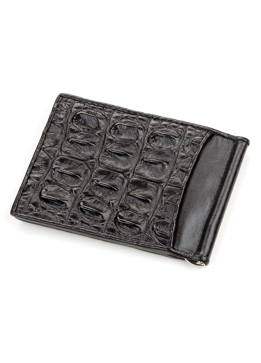 Затискачач 18169 з натуральної шкіри крокодила Чорний Crocodile leather (361679860)