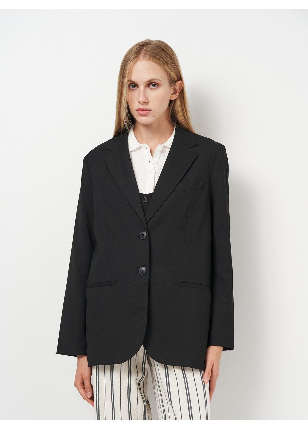 Черный женский жакет H&M однотонный - всесезон