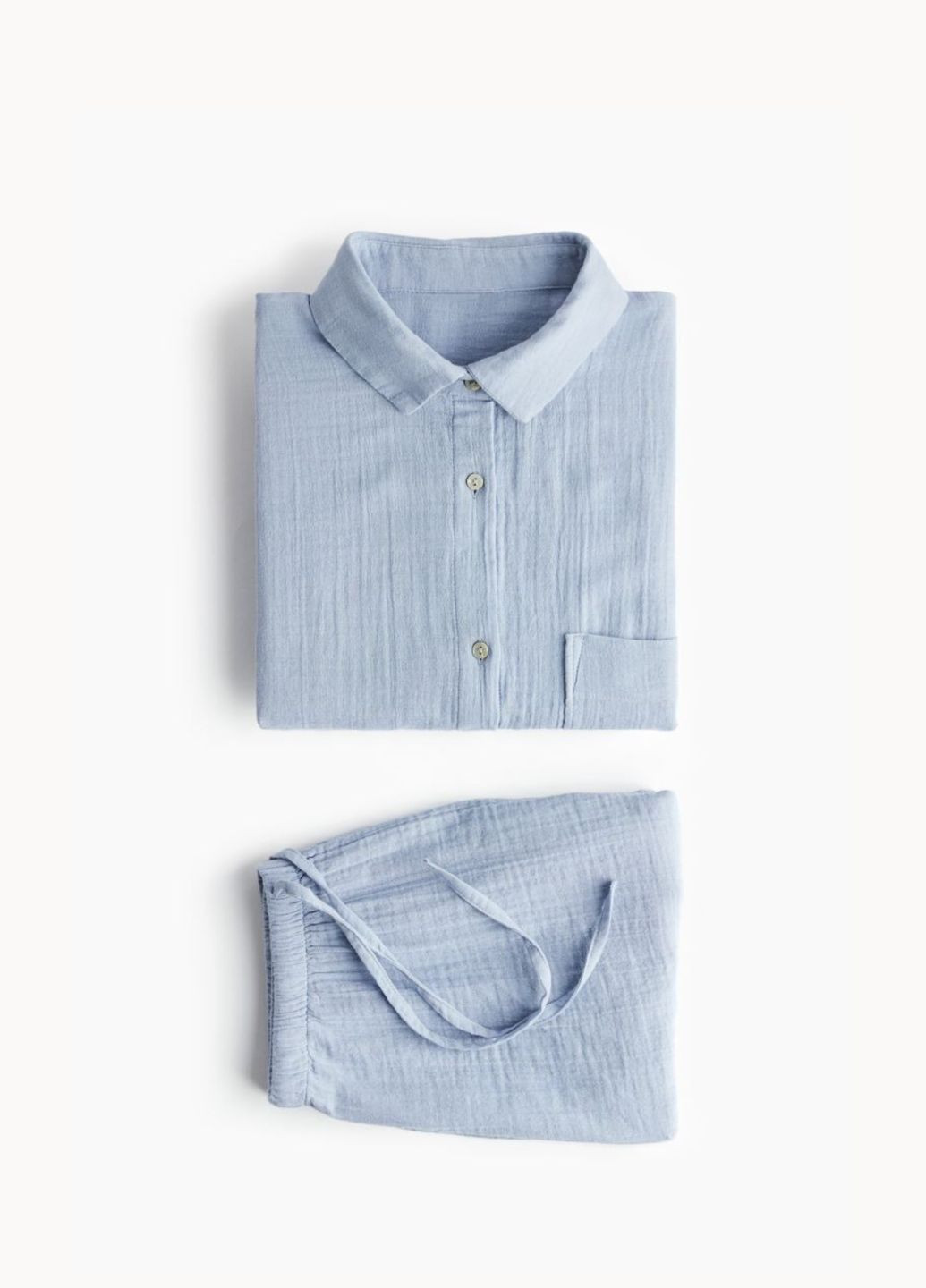 Голубая всесезон муслиновый комплект H&M сорочка/шорти