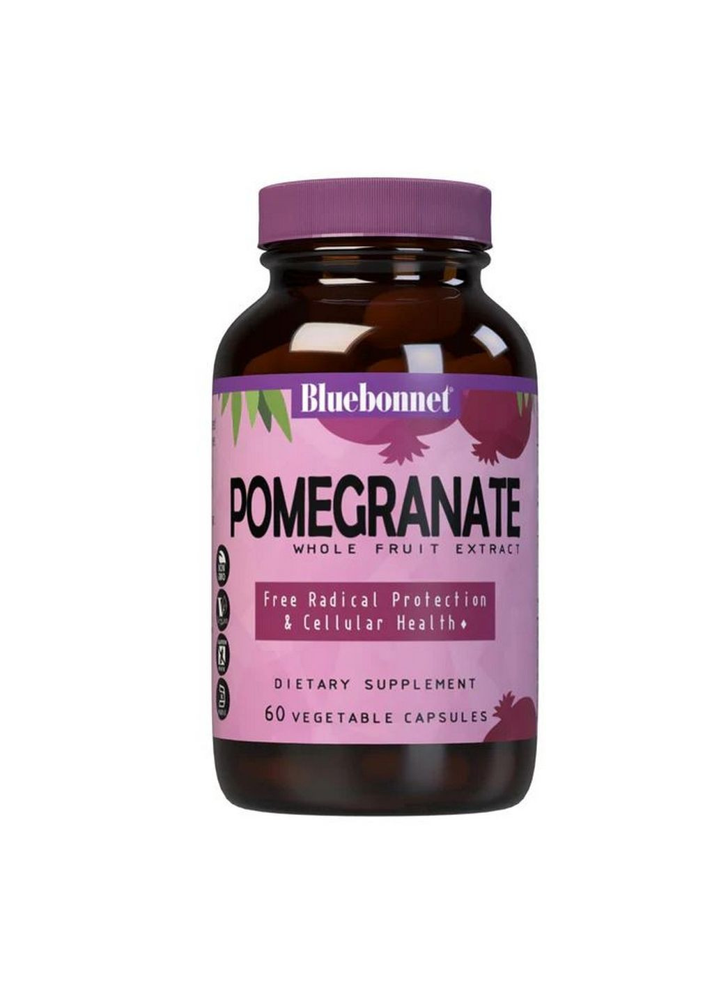 Натуральная добавка Super Fruit Pomegranate Extract, 60 вегакапсул Bluebonnet Nutrition (293340951)