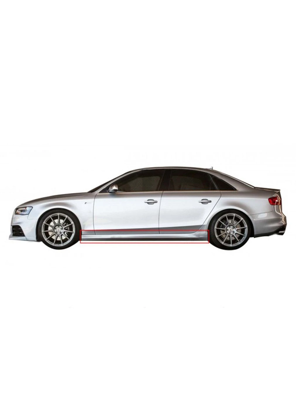 Боковые пороги DPT V-1 (грунтованные под покраску) для Ауди B8 2007-2015 гг Audi A4 (389249504)