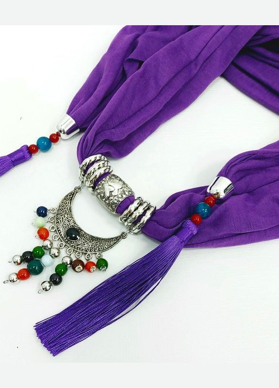 Шарф с украшением трикотаж Фиолетовый Восток No Brand (327419571)