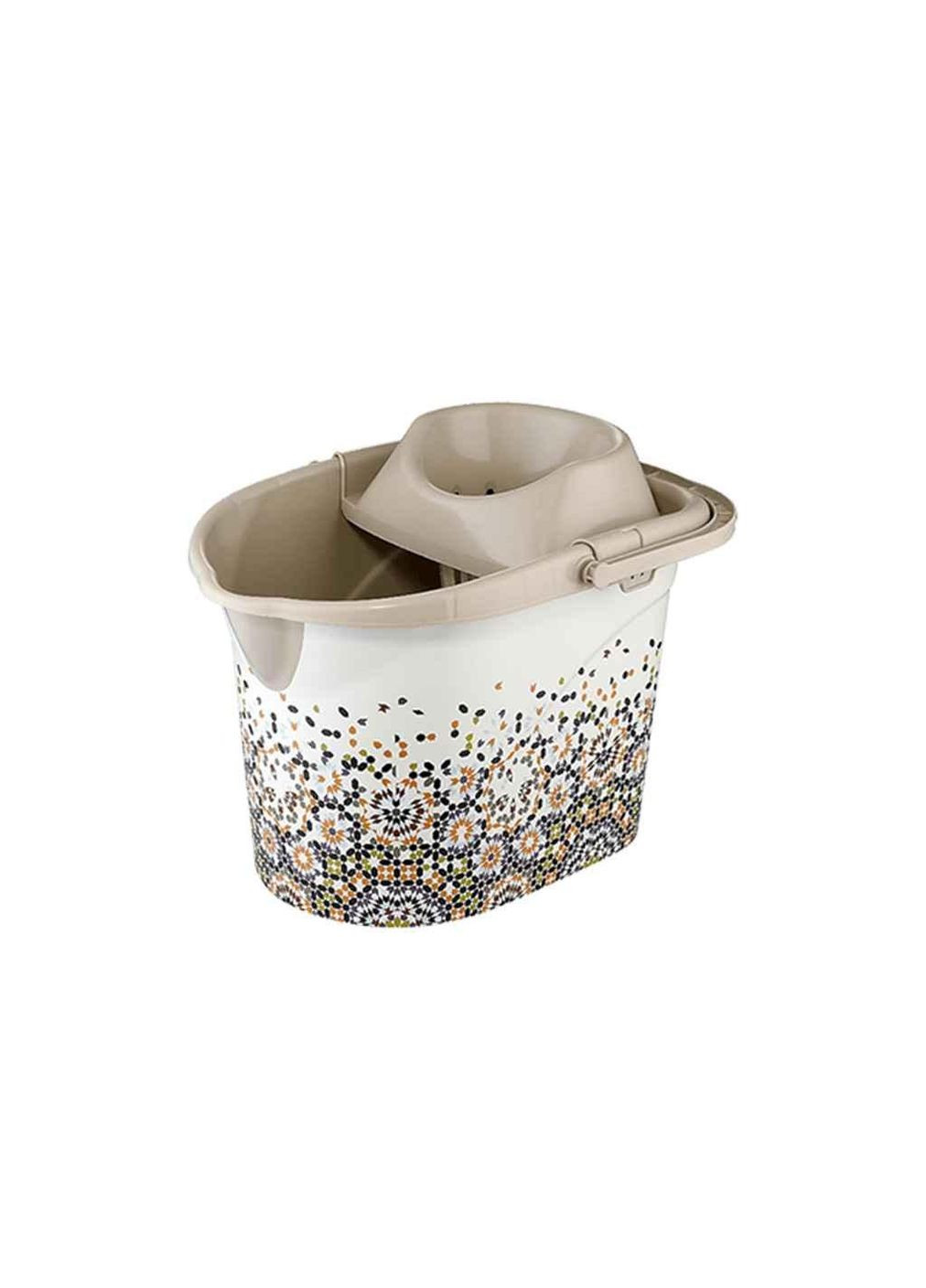 Ведро для уборки 13л Овальная мозаика под швабру с рисунком 381 пластик ТМ ELIF Elif Plastik (322639855)