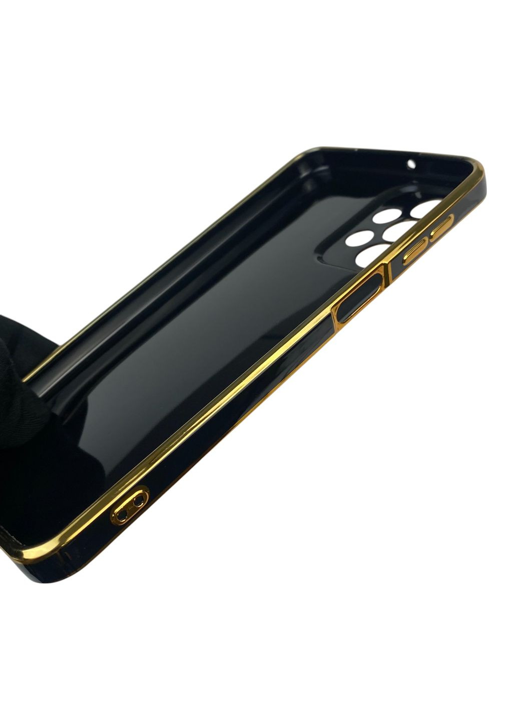 Чохол для Galaxy A23 4G (SM-A235F) з кільцем MagSafe із золотою окантовкою на самсунг а23 чорний gs1 Samsung (366231034)