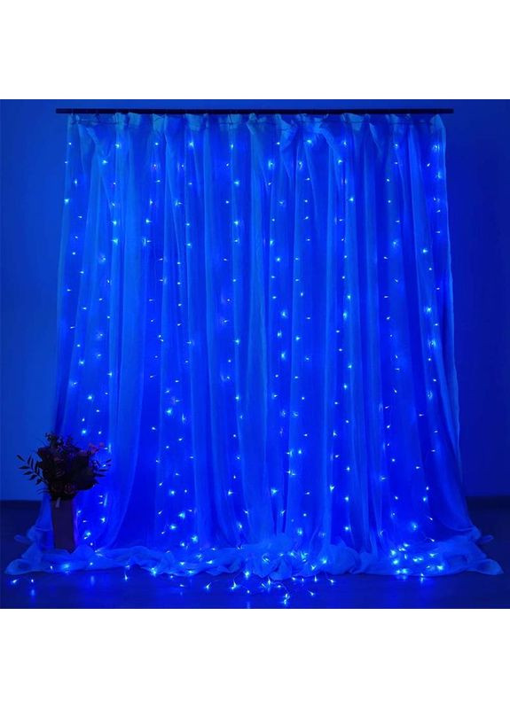 Светодиодная гирлянда (CW-GW-300L33VWFBL) штора 300LED, 3м, синий цвет, 220V Colorway (370620112)