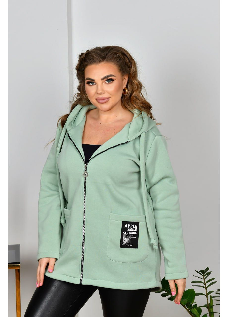 Фисташковая демисезонная женская легкая курточка из трикотажа тринитки куртка-пиджак No Brand