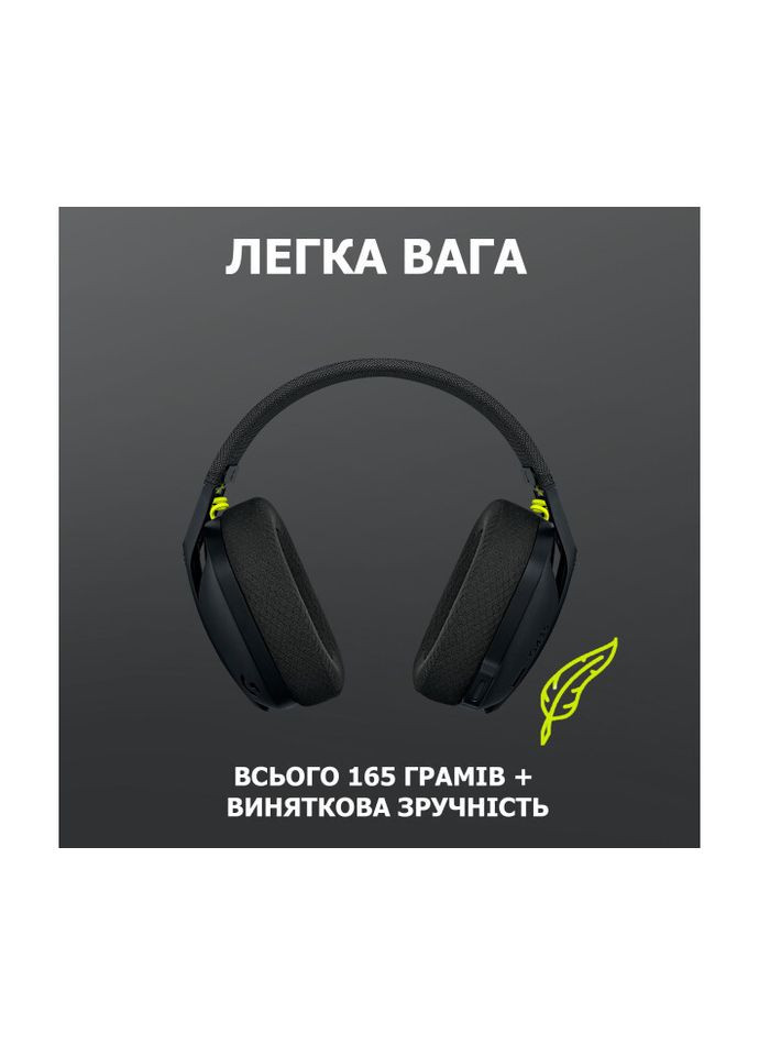 Наушники беспроводные игровые G435 LIGHTSPEED Wireless Gaming Headset черные (981001050) Logitech (284420275)