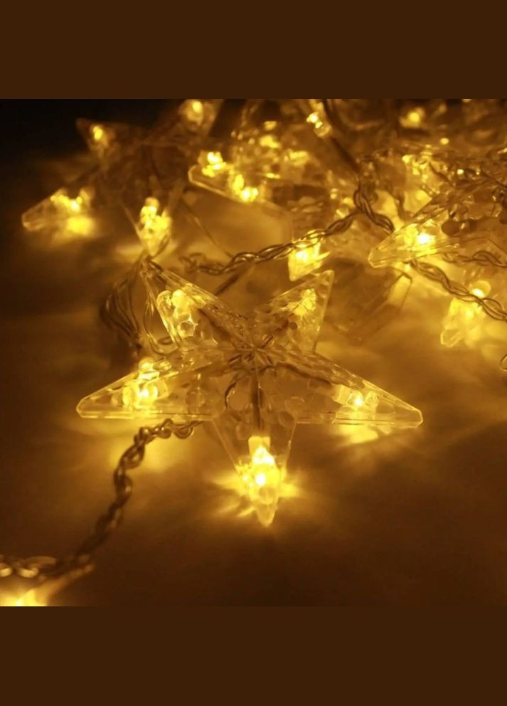 Гирлянда новогодние Звездочки 140 LED 3,2 м желтое свечение 119133-033 No Brand (346532725)