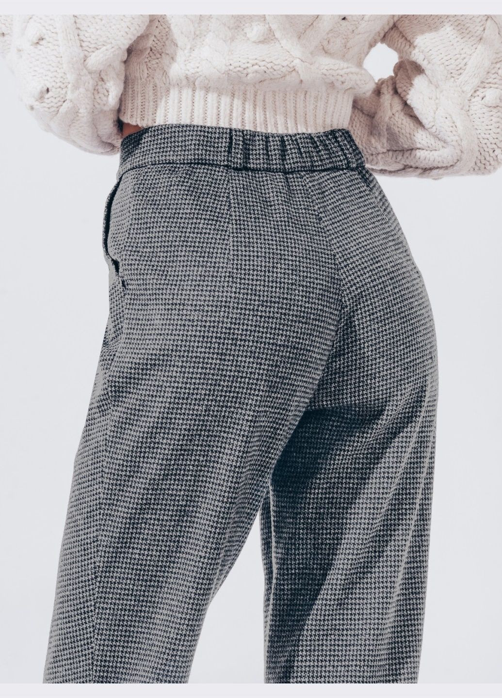 жаккардовые брюки зауженного кроя серые Dressa (365755261)