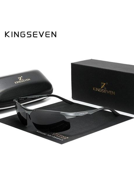 Чоловічі спортивні поляризаційні окуляри N9126 Gun Grey KINGSEVEN (303401527)