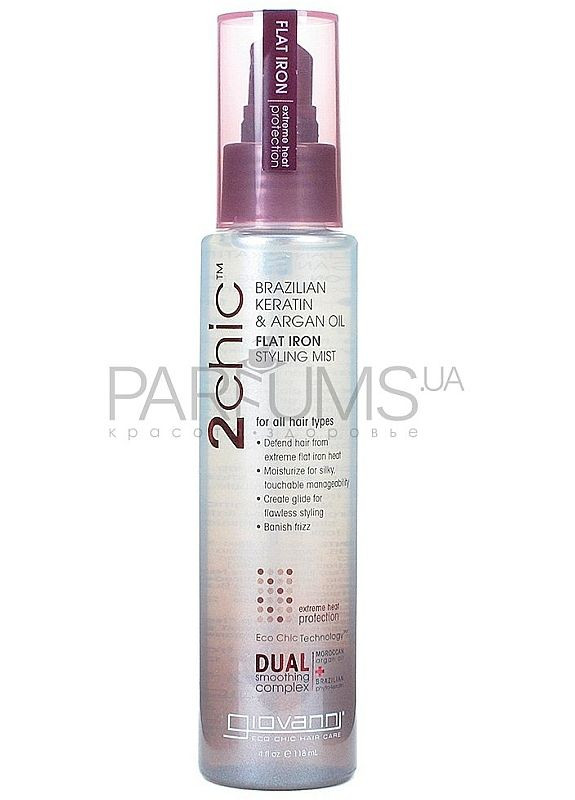 Средство для укладки стайлером 2chic Ultra-Sleek Flat Iron Styling Mist Brazilian Keratin & Argan Oil 118ml (2-499719) Giovanni (369796362)