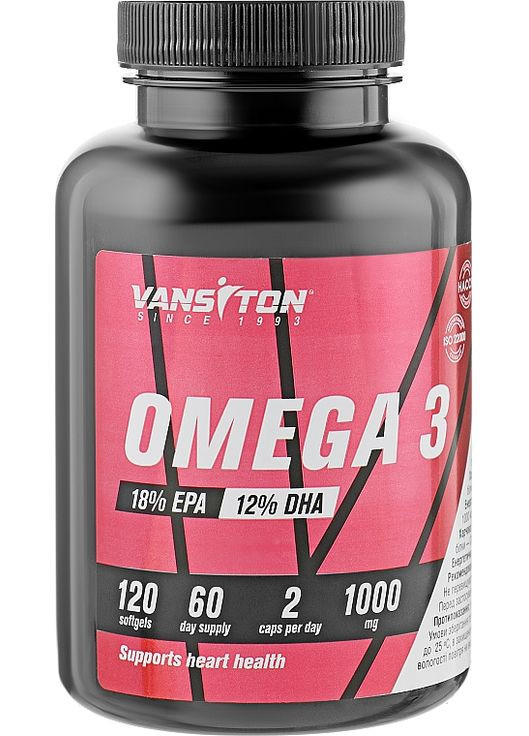 Пищевая добавка "Омега-3" 120шт (869038-105577) Vansiton (368663089)