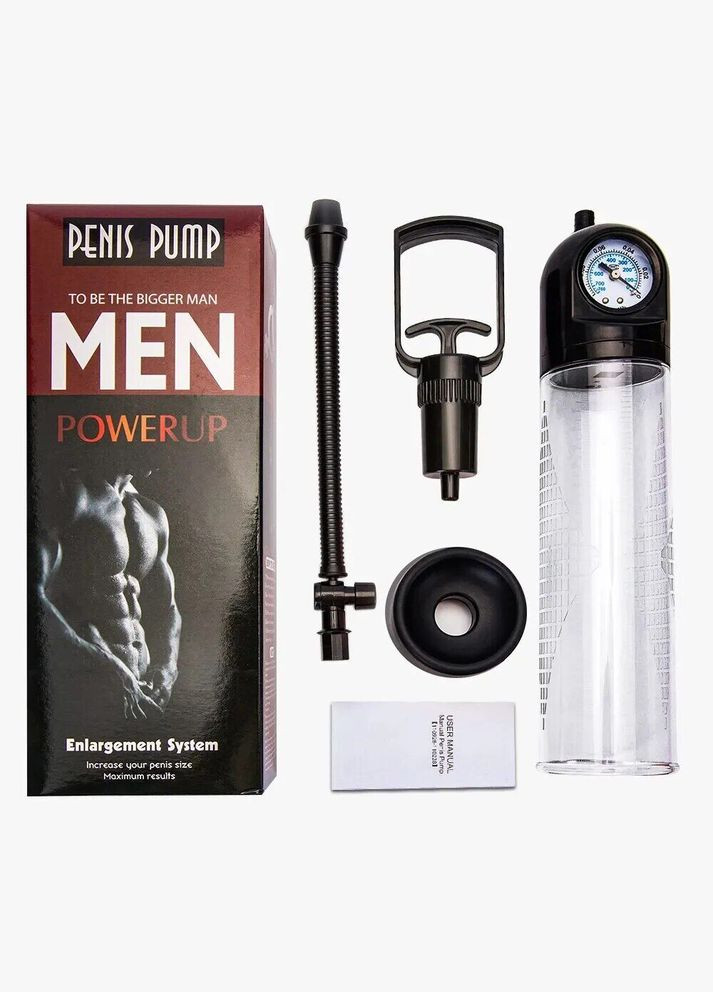 Вакуумна помпа зі стрілковим манометром і ручним насосом Men Powerup (335392715)